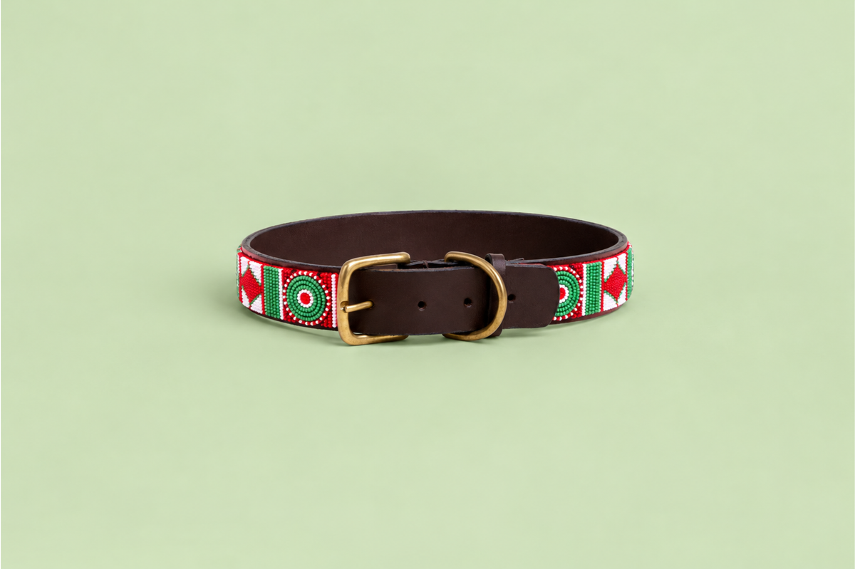 Beaded Collar | Red, White & Green