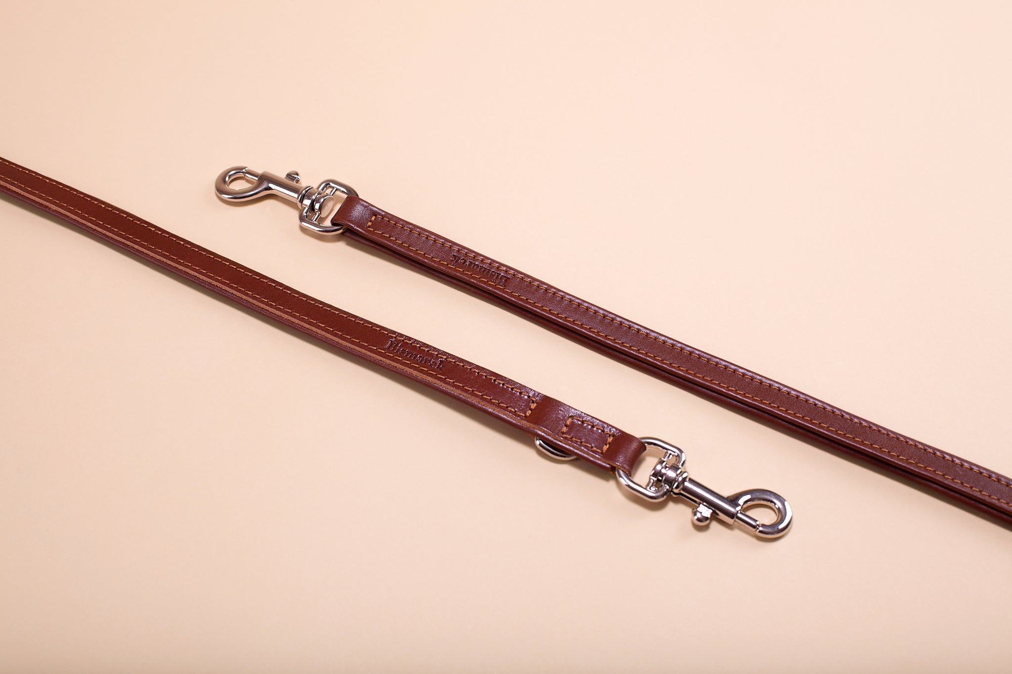 Leather Leash in Cognac