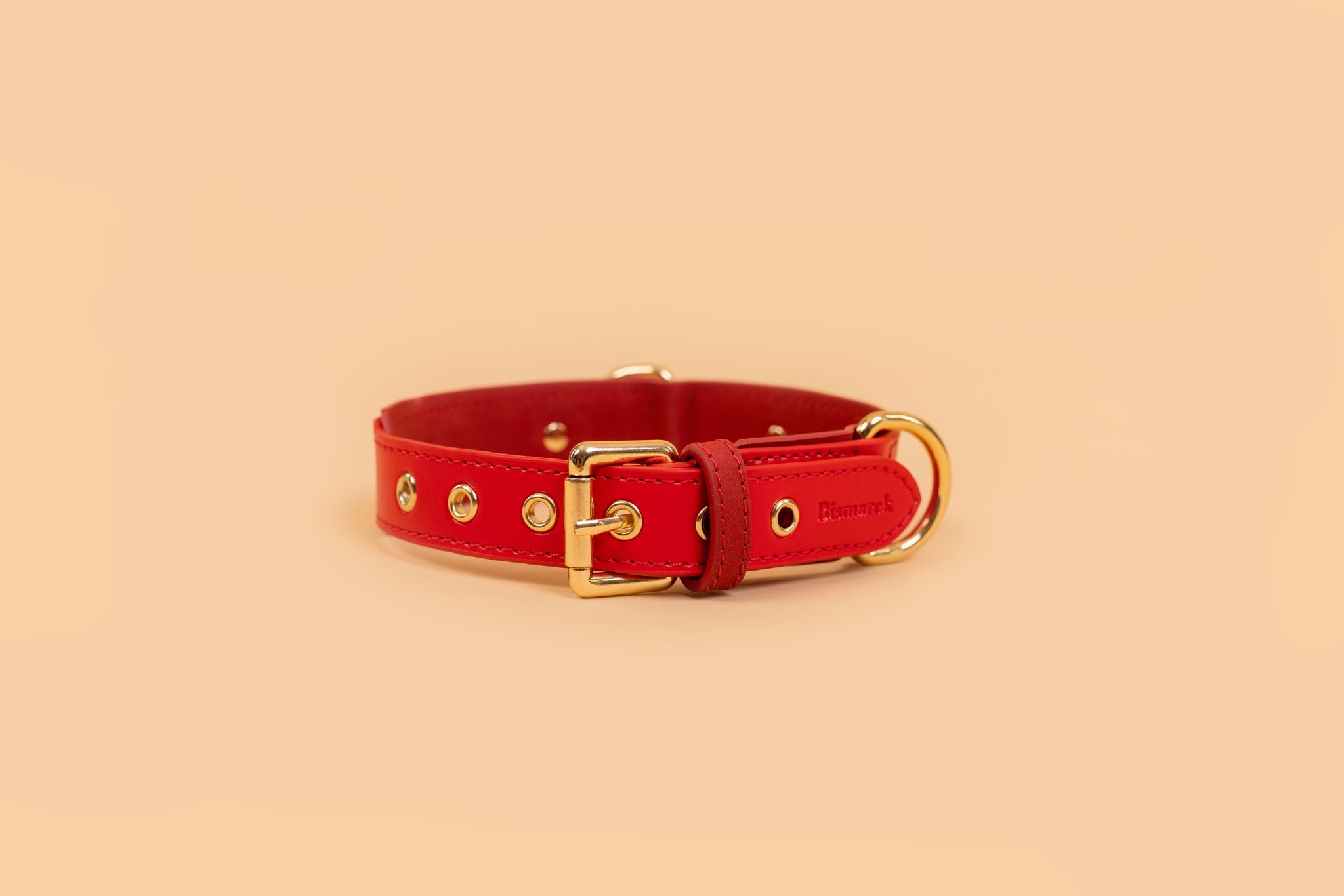 Apple Leather Collar in Festive Red