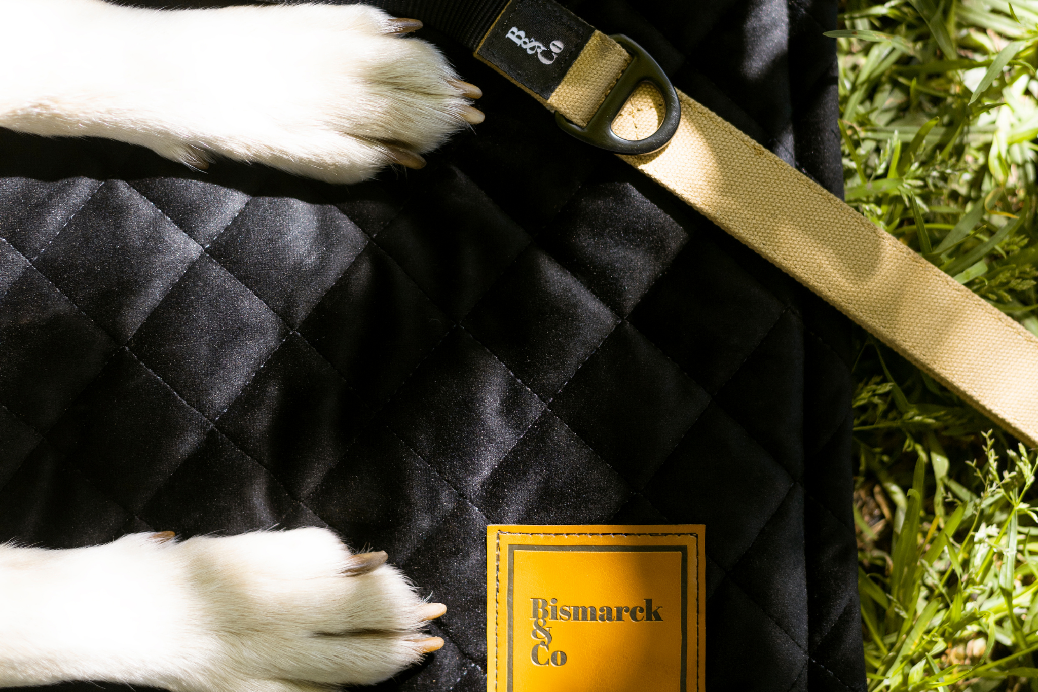 Quilted Velvet & Sherpa Mat in Black